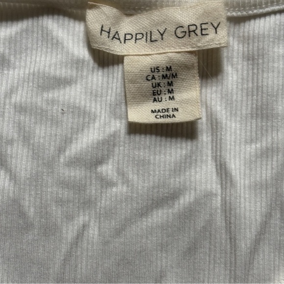 Happily Grey Cropped Tank White Size Medium - Picture 3 of 5